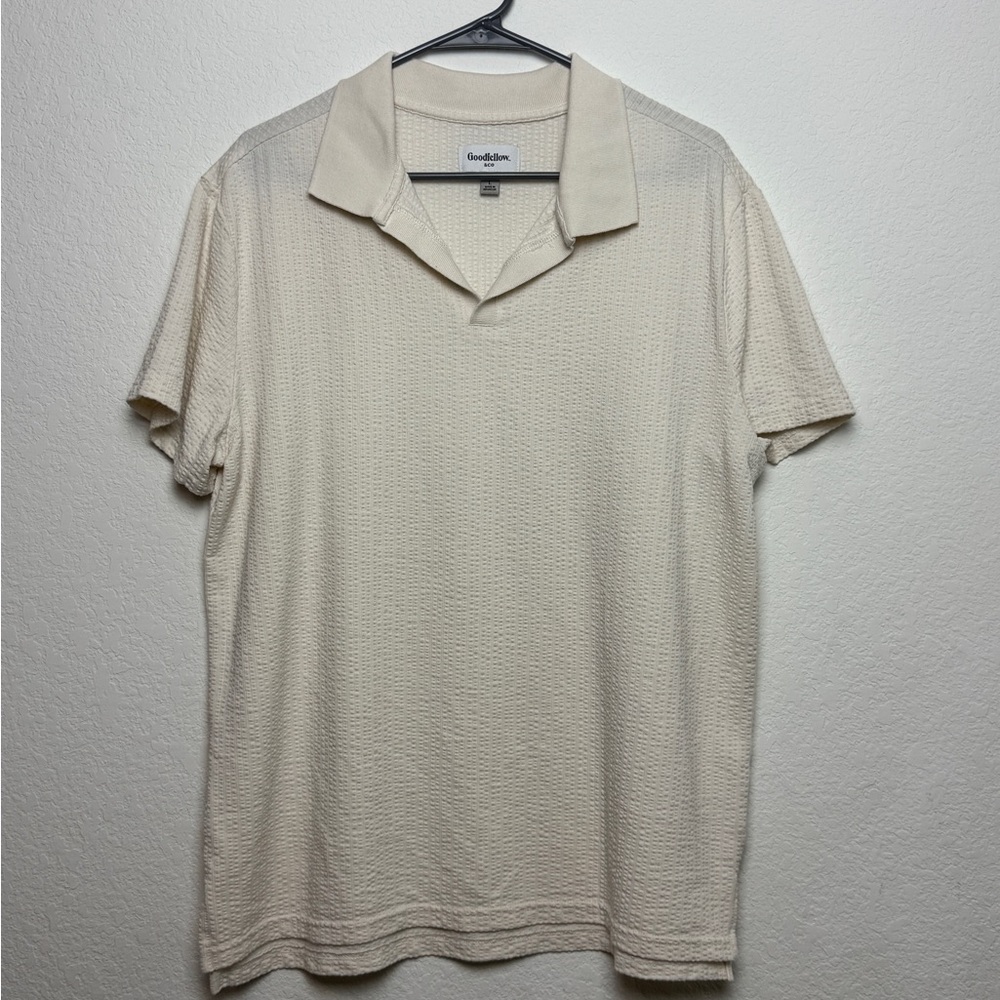 Goodfellow & Co Textured Cream Polo Shirt